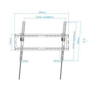 TOOQ Soporte TV pared 37"-80" Inclinable