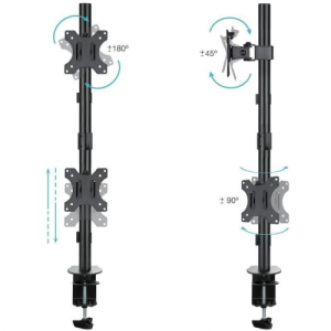 TOOQ SOPORTE MESA 2 PANTALLAS VERTICAL 13''-32''