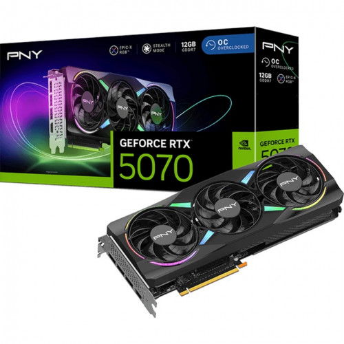 PNY GeForce RTX 5070 12GB ARGB Gaming Overclocked Triple Fan